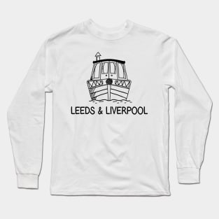 Leed and Liverpool Canal Boat Narrowboat Long Sleeve T-Shirt